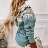 Daphne | Fair Isle Pattern-Yoke Jumper