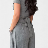 Ruslana Comfortable Two-Piece Set with Cross V-Neck
