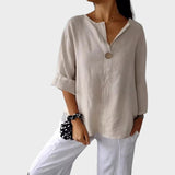 Zamma | Linen Blouse with V-Neck