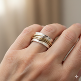Vintage Gold Ring with Silver Layers