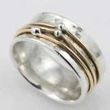 Vintage Gold Ring with Silver Layers
