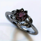 Vintage Ring with Red Stone Flower