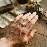 Vintage Ring with Sparkling Pearls