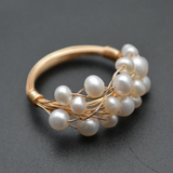 Vintage Ring with Sparkling Pearls