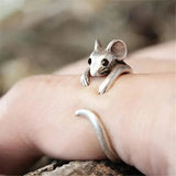 Vintage Silver Ring with Mouse