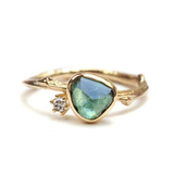 Vintage Gold Ring with Blue Stone