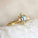 vintage ring with blue pearl