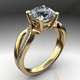 vintage gold ring with zirconia