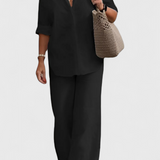 Skye Two-Piece Linen and Cotton Set with Relaxed Silhouette