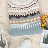 Daphne | Fair Isle Pattern-Yoke Jumper