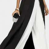 Alicia Elegant Bicolor Sleeveless Set with Wide Pants