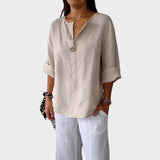 Zamma | Linen Blouse with V-Neck