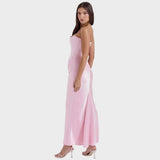 Flora - Satin Dress with Built-in Top