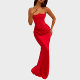 Flora - Satin Dress with Built-in Top