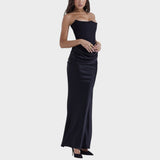 Flora - Satin Dress with Built-in Top