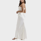 Flora - Satin Dress with Built-in Top