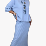 Débora | Knit Set with Ribbed Skirt
