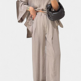 Eli Oversized Set with V-Neck Top and Straight Pants
