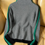 Agnes | Herringbone Roll Neck Jumper