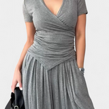 Ruslana Comfortable Two-Piece Set with Cross V-Neck