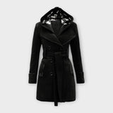 Carmen - Elegant coat with hood and belt