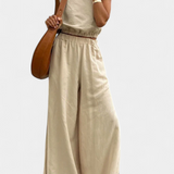 Portia Cotton and Linen Set with Side Openings