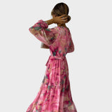 Alanna | Long Floral Print Dress