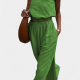 Portia Cotton and Linen Set with Side Openings