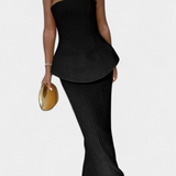 Clarita Two-Piece Pleated Set Strapless
