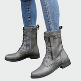 Patricia - Women's Leather Military Style Orthopedic Boots