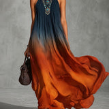 Claudia | Ombre Halter-Neck Maxi Dress with Flowing Silhouette