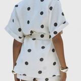 Avila Knot Front Kimono Set with Polka Dot Shorts