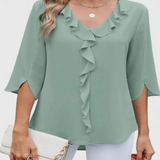 Annemiek Casual Blouse with Loose Cut and Sophisticated Style