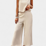 Lavinia Boho Set of Top and Shorts in Linen and Cotton