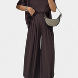 Trista Casual Set of Soft Top and Wide Leg Pants