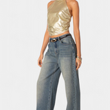Karter Metallic Halter Top