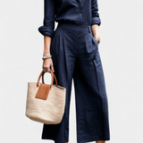 Sabina Loose Shirt and Capri Pants Set in Pink