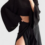Maeva Casual Two-Piece Set with Opening and Bow