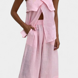 Oriana Strapless Set with Side Slit Skirt in Solid Color