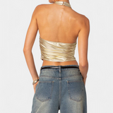 Karter Metallic Halter Top