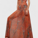 Silvina Retro Mesh Set with Wave Print and Flowing Cut