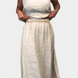 Meliora Linen and Cotton Set with Sleeveless Vest and Skirt