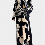 Basilisa Wide Leg Set with Graffiti Print