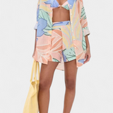 Lumina Tropical Set with Loose Shirt and High-Waisted Shorts