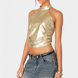 Karter Metallic Halter Top