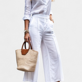 Sabina Loose Shirt and Capri Pants Set in Pink