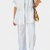 Lani Relaxed Cotton and Linen Shirt and Pants Set