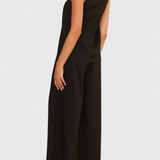 Bernadina Linen Set with Front Opening Top and Wide Leg Pants