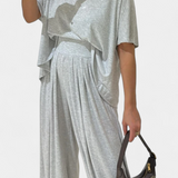 Trista Casual Set of Soft Top and Wide Leg Pants