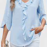 Annemiek Casual Blouse with Loose Cut and Sophisticated Style